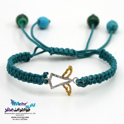 دستبند طلا و بافت - طرح فرشته-SB0367